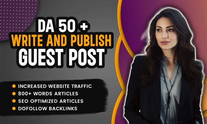 Gig Preview - Publish article high da guest post with seo backlinks for link building