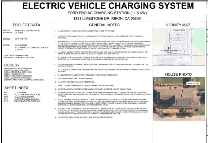 Gig Preview - Create ev permit plans set