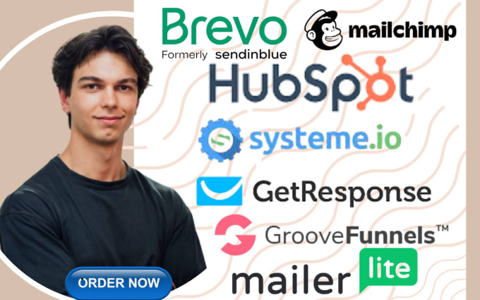 Gig Preview - Do groove funnel, hubspot, mailerlite, mailchimp, systeme io, brevo