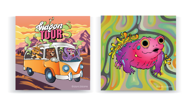 Gig Preview - Do cool colorful funny illustrations for any purpose