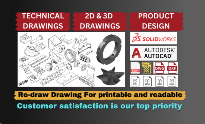 Gig Preview - Draw technical drawing with detail as per your requirement