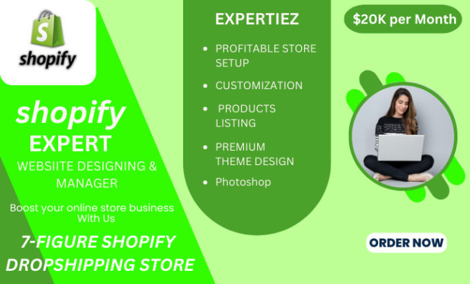 Gig Preview - Create, design, edit, update, manage and customize shopify store