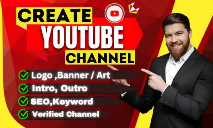 Gig Preview - Create youtube channel with logo, banner, intro, outro and SEO