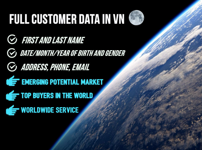 Gig Preview - Provides complete potential customer data in vn