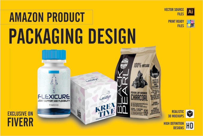 Gig Preview - Design packaging design, product box design, shipping box and amazon box design