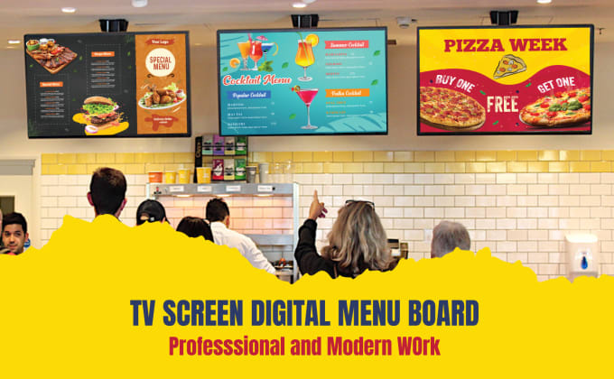 Gig Preview - Do custom digital restaurant menu or TV screen menu board