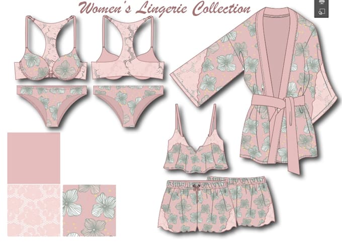 Gig Preview - Make tech pack and flat sketches for lingerie fashion design