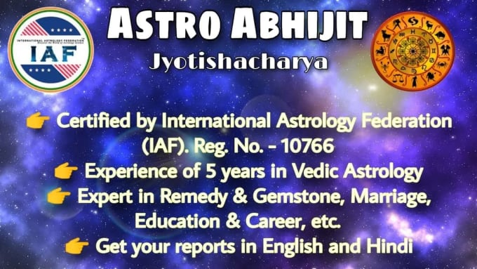 Gig Preview - Make life prediction based on vedic astrology