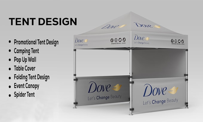 Gig Preview - Design 10ft canopy tent, backdrop, roll up banner, table cover, feather flag