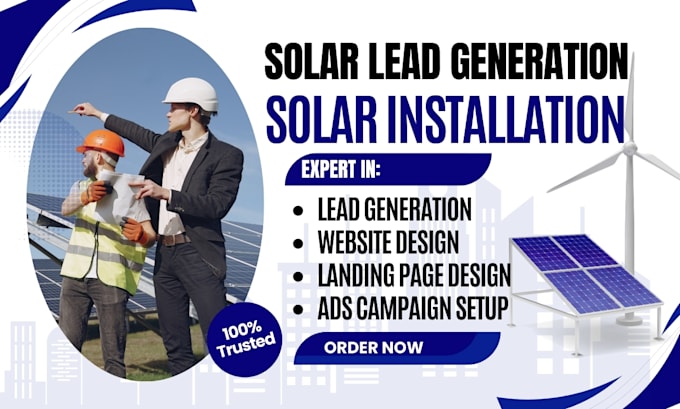 Gig Preview - Generate solar lead solar appointment lead solar installation lead solar website