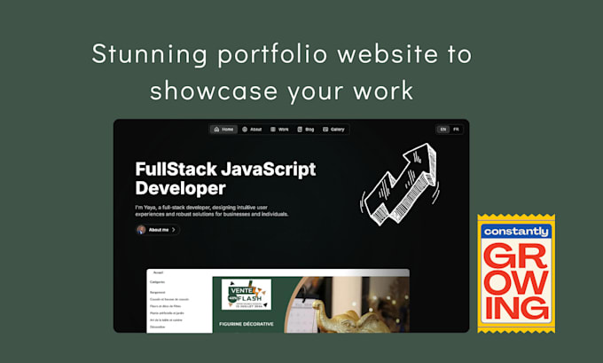 Gig Preview - Create a stunning portfolio website to showcase your work