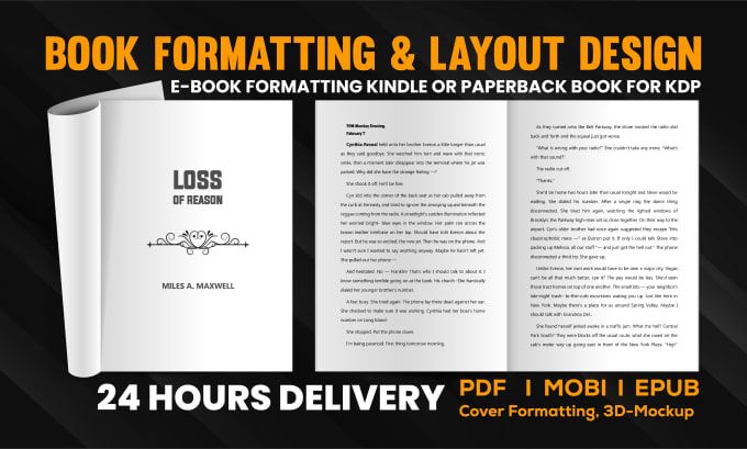 Gig Preview - Do kindle paperback formatting and ebook formatting for kdp manually