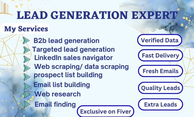 Gig Preview - B2b lead generation  targeted emails by linkedin sales navigator