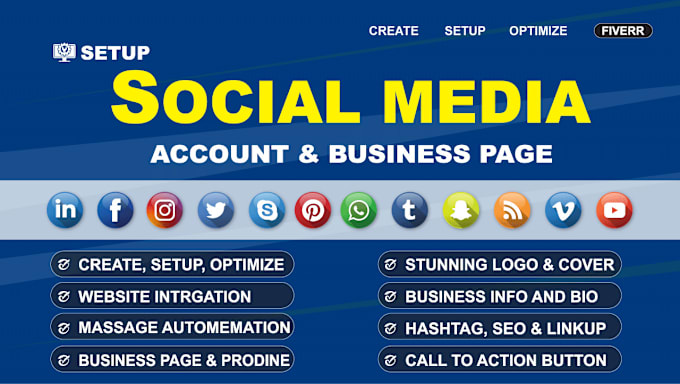 Gig Preview - Do social media business page setup, marketing and digital marketing