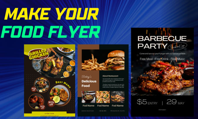 Gig Preview - Design food flyer poster restaurant flyers and menu in canva