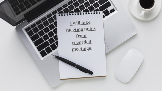 Gig Preview - Write meeting notes or minutes from audio video meetings or transcription