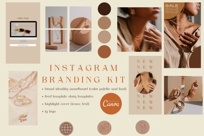 Gig Preview - Create elegant instagram branding kit on canva