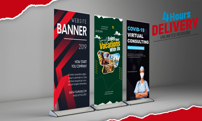 Gig Preview - Design trade show booth banner rollup, pop up