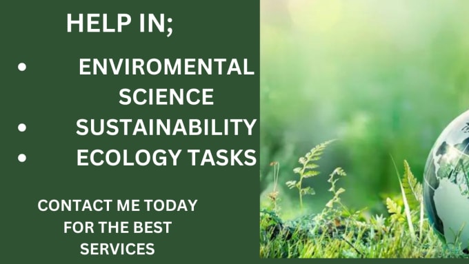 Gig Preview - Do urgent environmental, sustainability, and ecology tasks