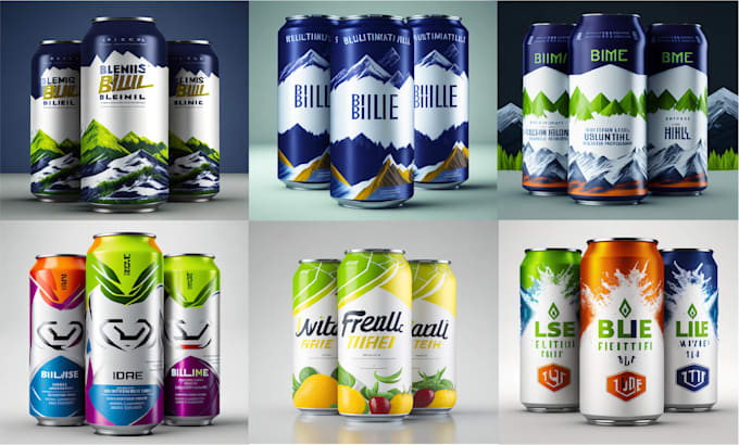 Gig Preview - Design energy drink, can, soda, beer label and 3d mockup