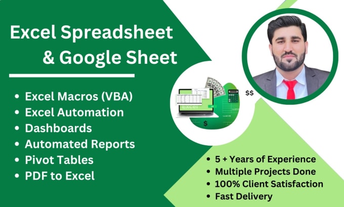 Gig Preview - Provide expert excel services in excel and google sheet ,formulas,macros and vba