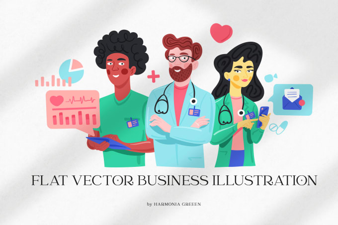 Gig Preview - Draw trendy vector illustration for your business