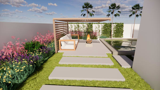 Gig Preview - Make a colored landscape plan of the backyard