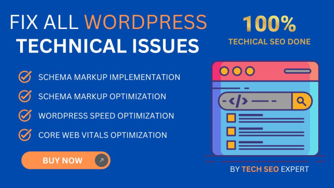 Gig Preview - Set rich snippet, schema markup for wordpress technical SEO fixes expert