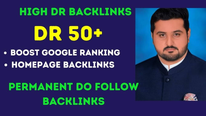 Gig Preview - Create permanent DR 50 to 60 plus seo do follow backlinks