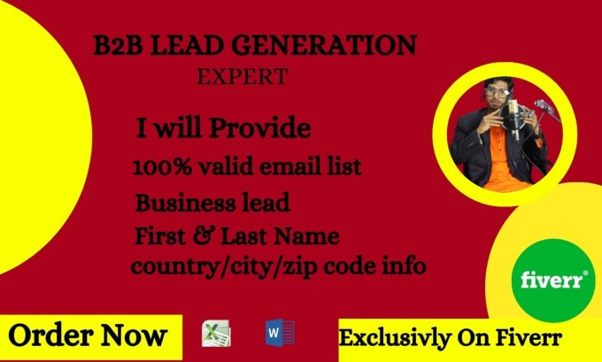 Gig Preview - Be greatest b2b leads generation, targeted leads and email list building