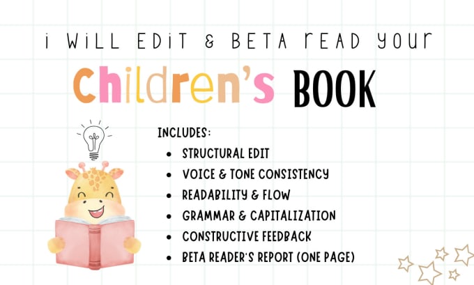 Gig Preview - Edit and beta read your childrens book