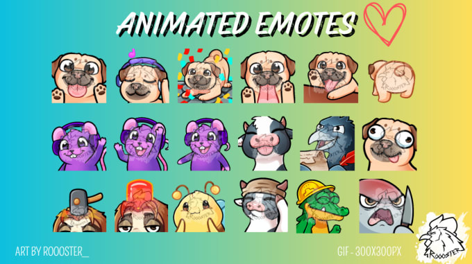 Gig Preview - Draw custom animated emotes for twitch