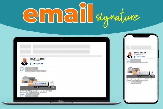 Gig Preview - Create moving services static or animated email signature HTML