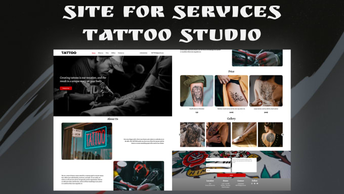 Gig Preview - Create tattoo studio landing page design