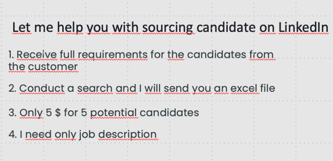 Gig Preview - Do recruitment sourcing for you with profile and email