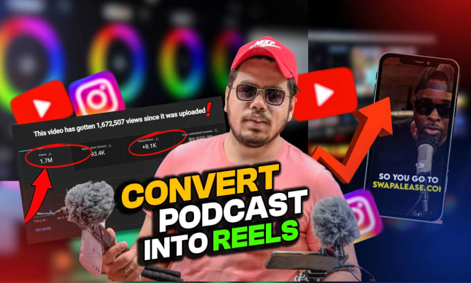 Gig Preview - Repurpose your podcast into tiktok, ig reels and yt shorts