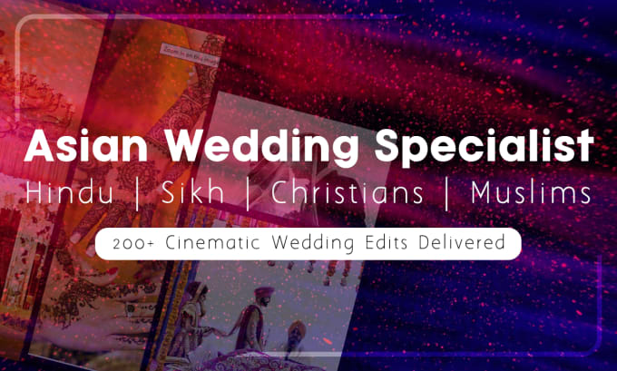 Gig Preview - Do cinematic wedding videos editing, trailers, highlights