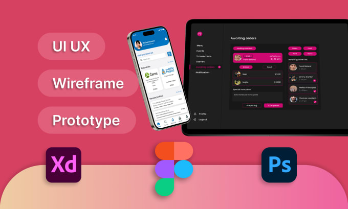 Gig Preview - Do UI UX, wireframe, and prototype for your app web design