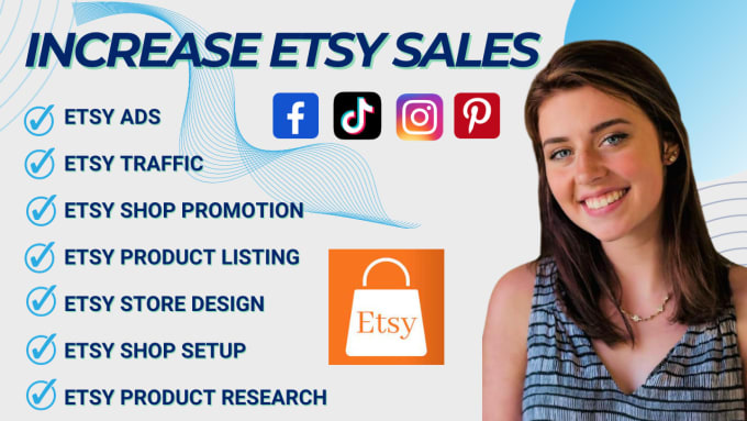 Gig Preview - Promote etsy shop, etsy shop setup, etsy traffic, etsy ads, etsy pod, offerup ad