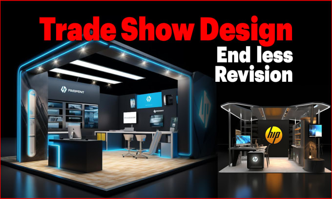 Gig Preview - Pro design trade show booth, stand, backdrop, kiosk in 3d