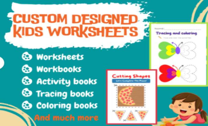 Gig Preview - Design kids worksheets, activity book and coloring books