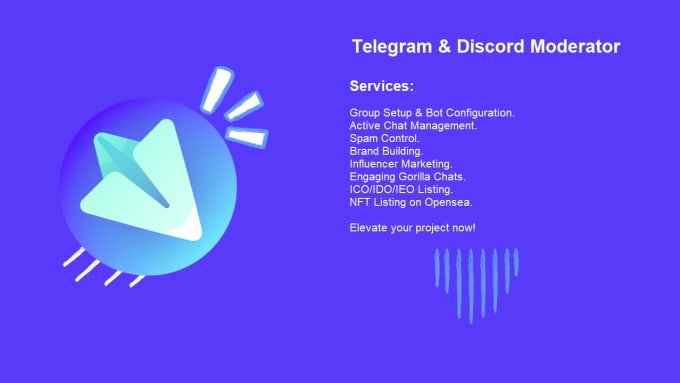 Gig Preview - Be your telegram moderator , group moderator ,telegram admin