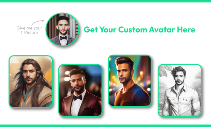 Gig Preview - Make custom ai avatar portraits, profile icon design