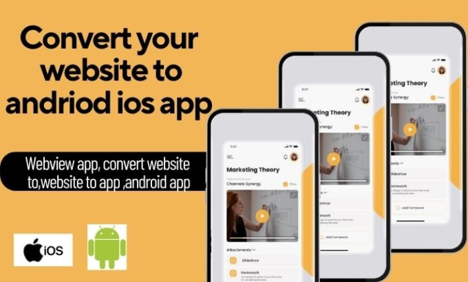 Gig Preview - Convert website to android and ios app using webview