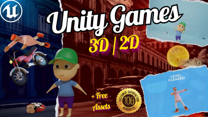 Gig Preview - Make unity game dev 2d 3d in android ios web PC and tutoring reskin