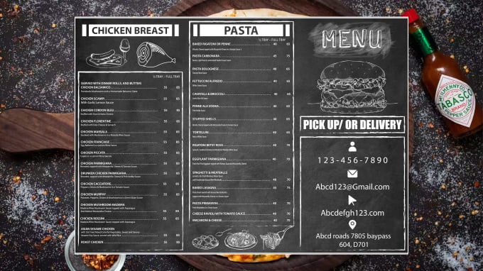 Gig Preview - Do amazing menu design, restaurant menu, and, food menu design