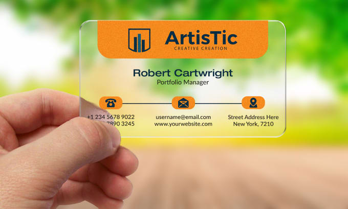 Gig Preview - Design glossy frosted clear transparent business card