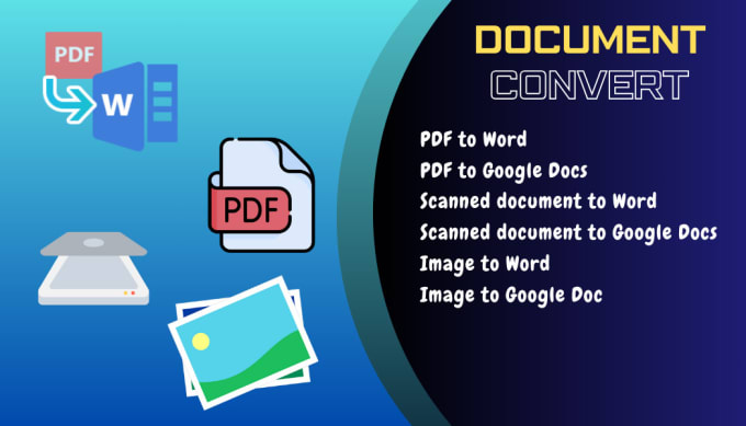 Bestseller - convert you pdf, document, jepg to google doc or word