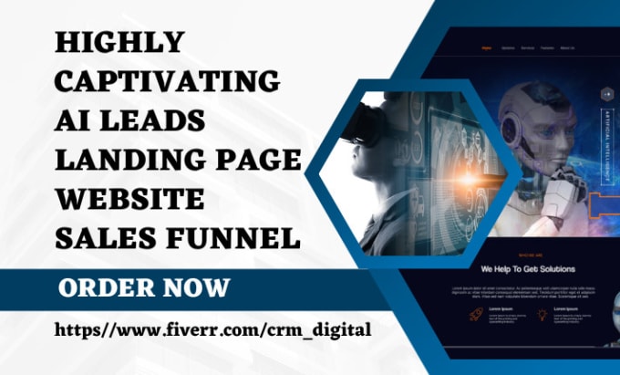 Gig Preview - Design highly captivating ai landing page ai website ai sales funnel ai leads