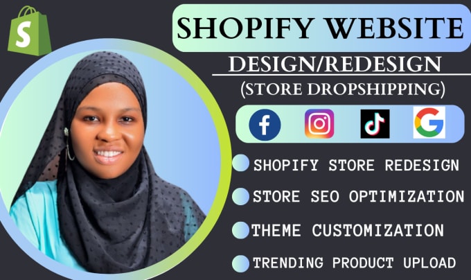 Gig Preview - Be your shopify store design or redesign, shopify website design